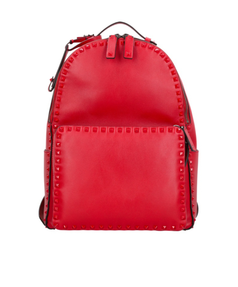 Valentino Zipper Backpack In Red