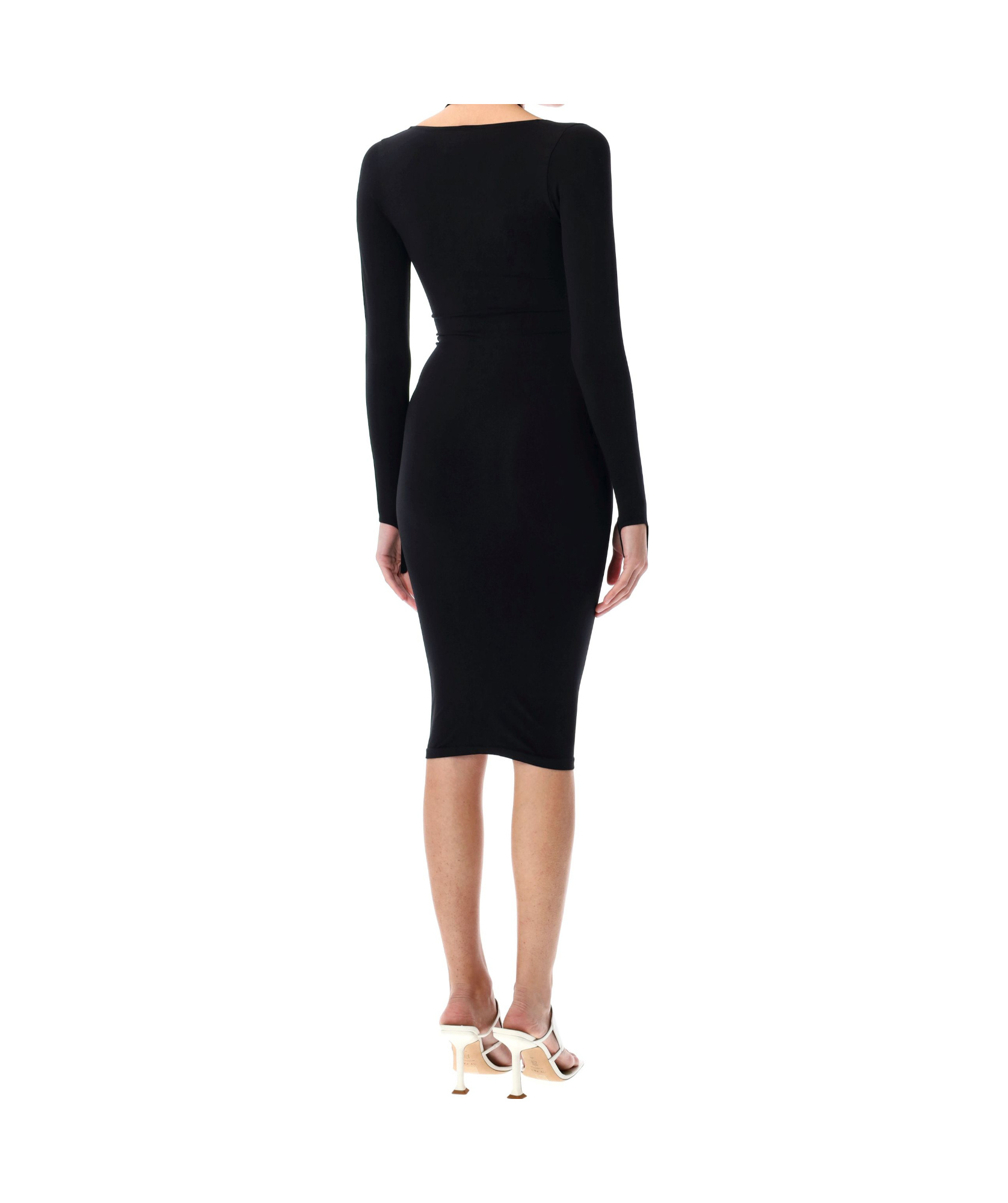 Andreädamo Andreādamo Sculpting Jersey Midi Dress In Black