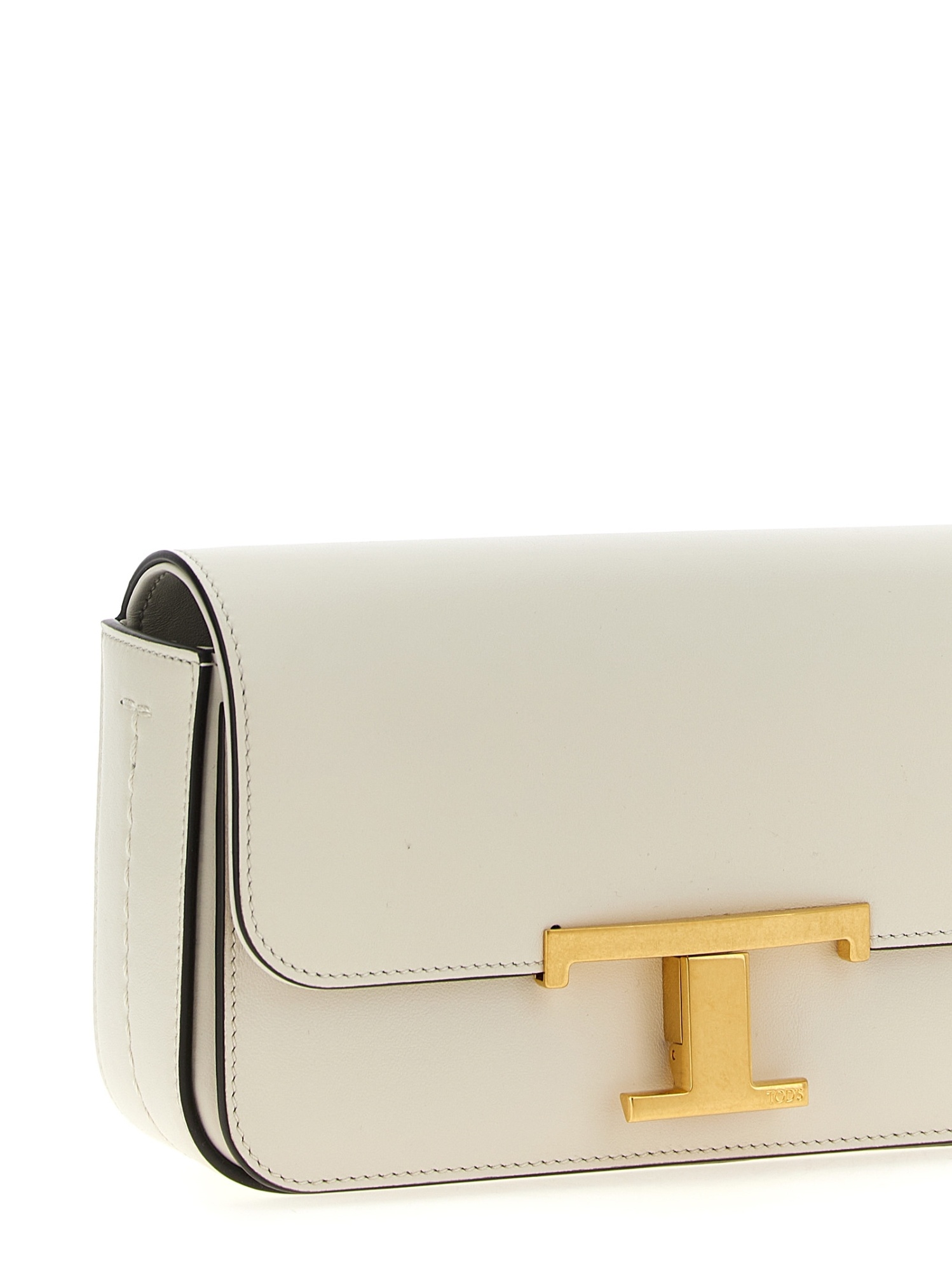 Tod's Micro Flap Leather Crossbody Bag In White