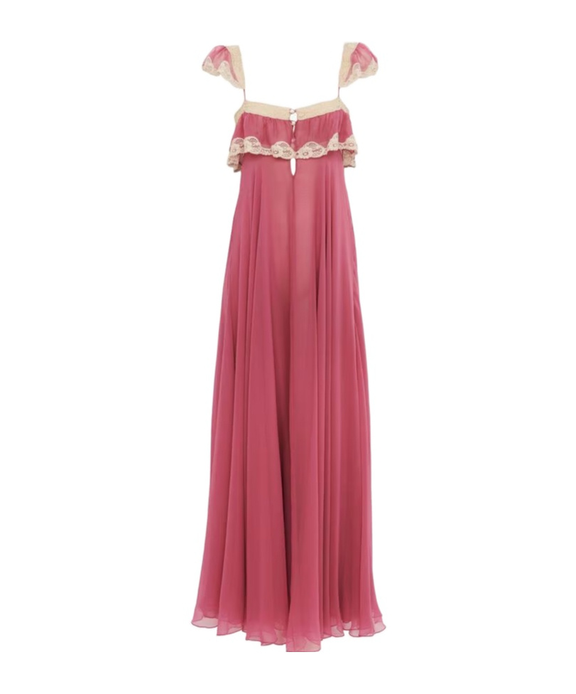 Chloé Lace Maxi Dress In Pink