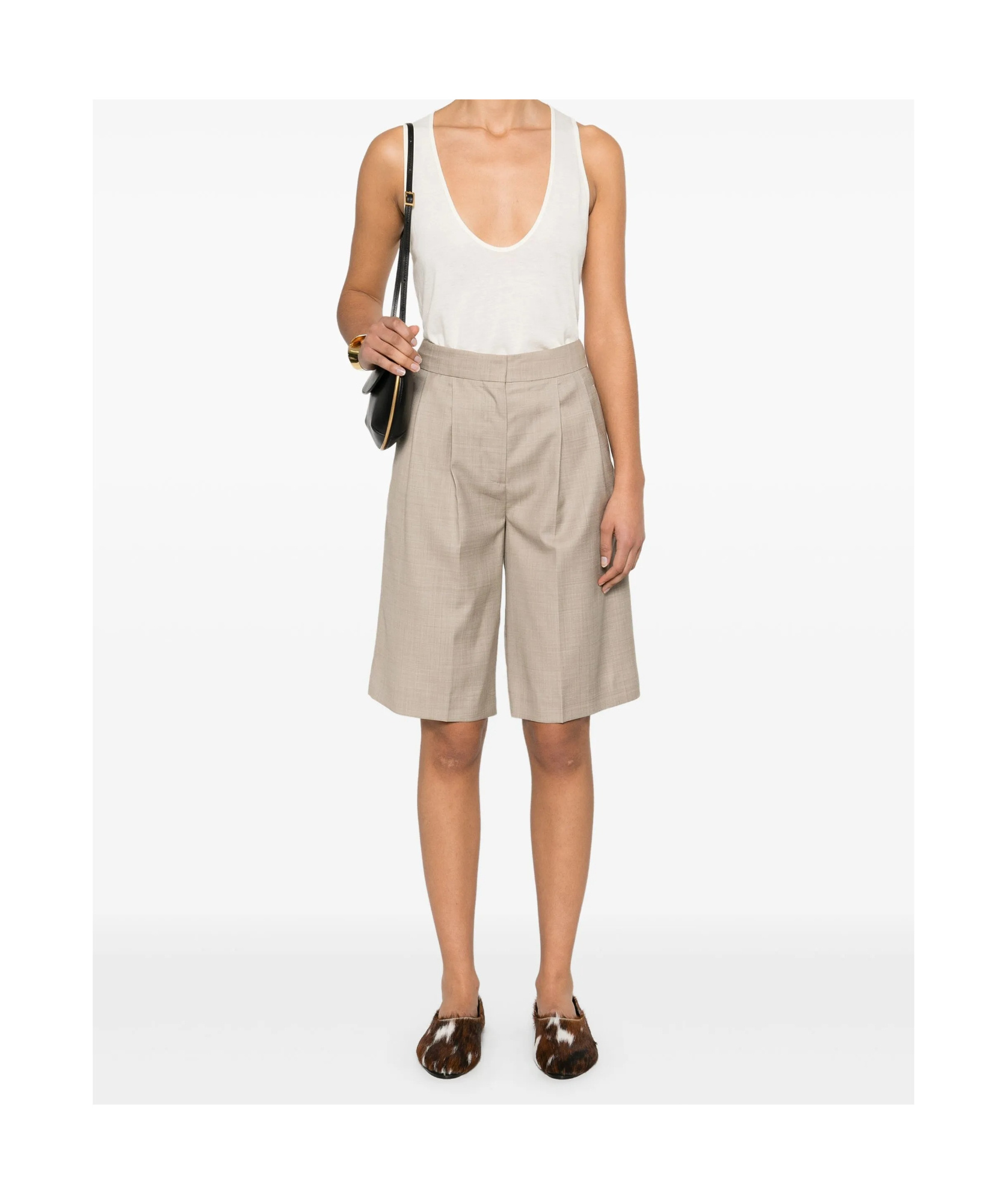 Loulou Studio Soan Shorts In Neutral