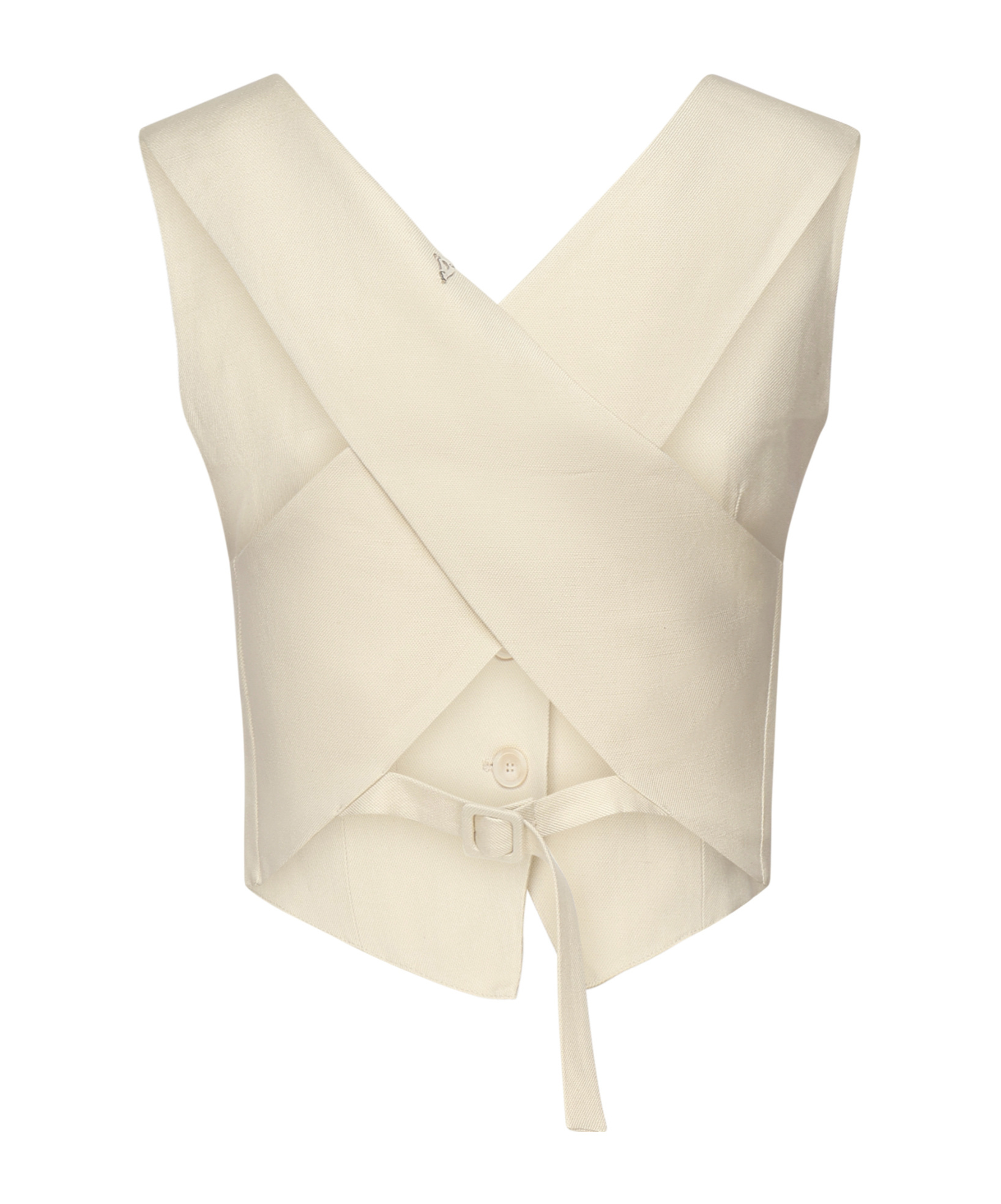 Dondup Cream Twill Tailored Fit Vest In White