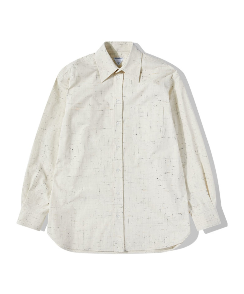 Bottega Veneta Long-sleeved Lapel Shirt In White