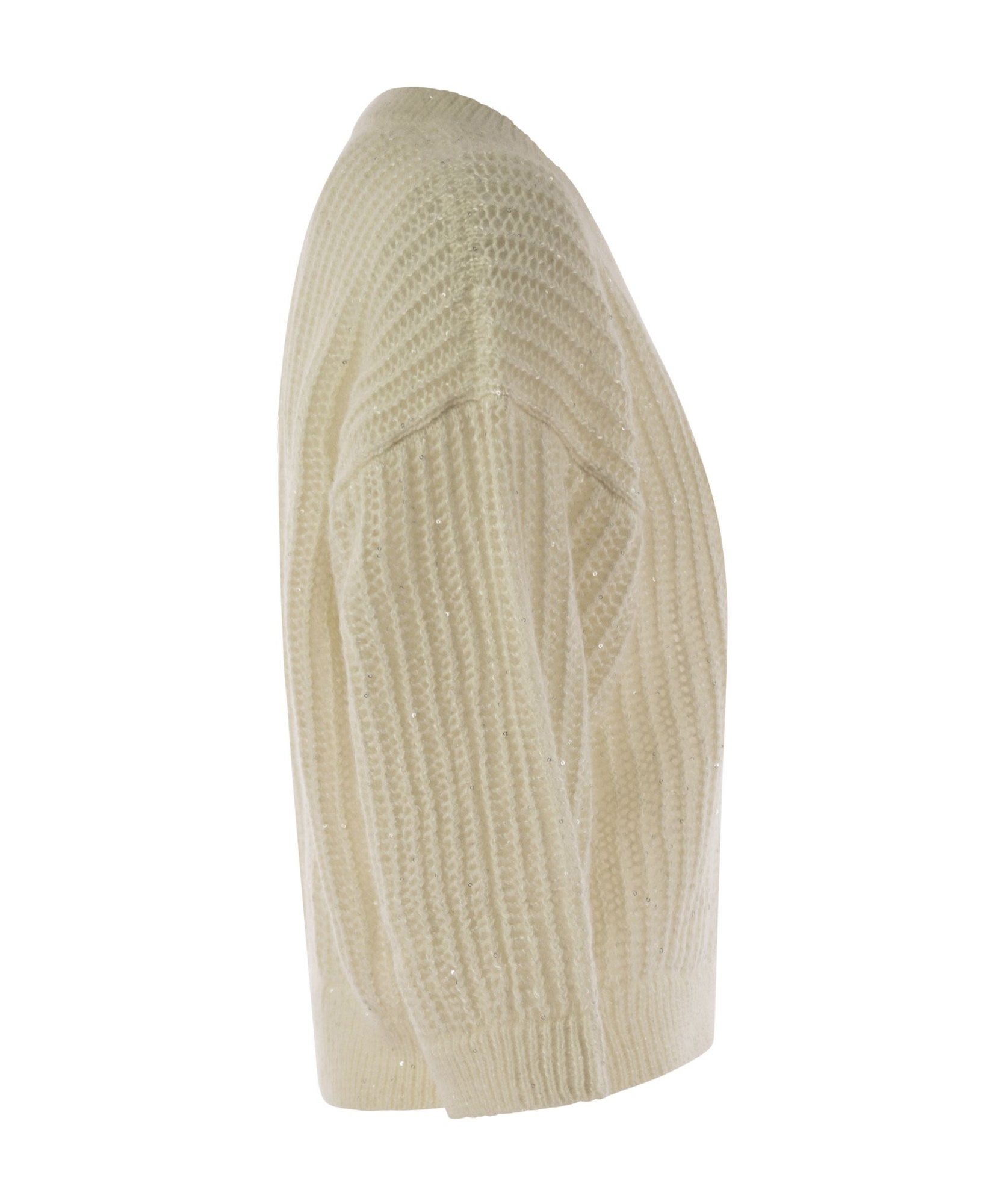 Peserico Women Tricot Sweater With Micropaillettes In Nude