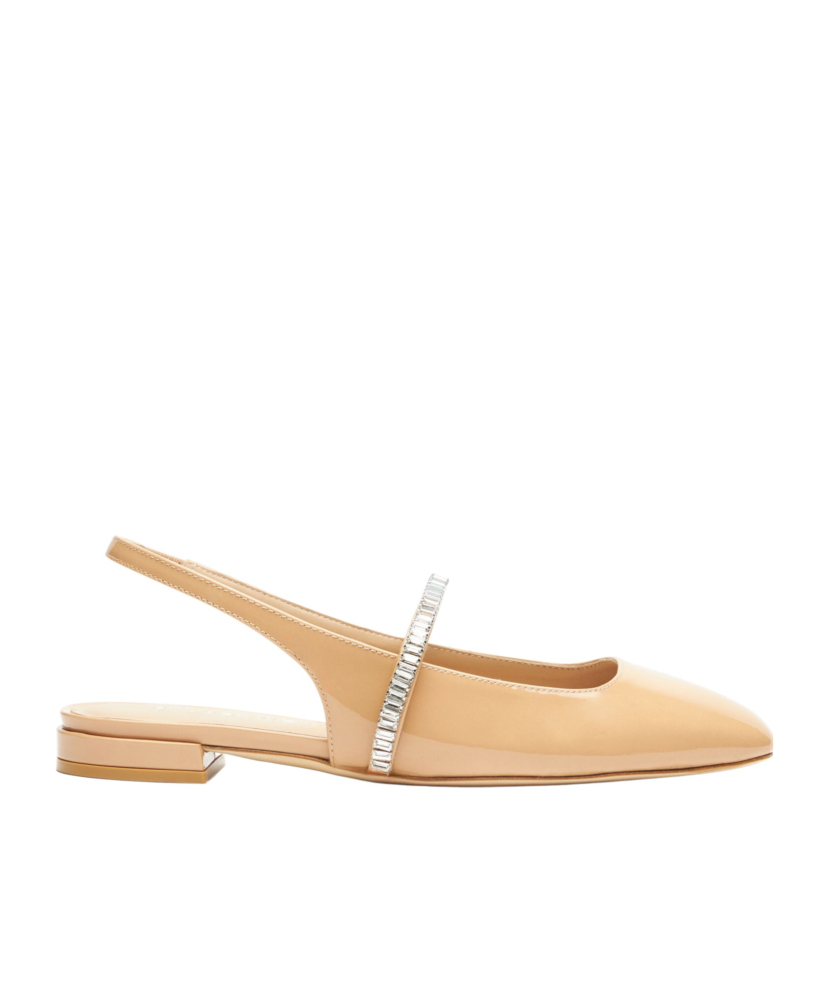 Stuart Weitzman Stefanie Open-heeled Flats In Nude