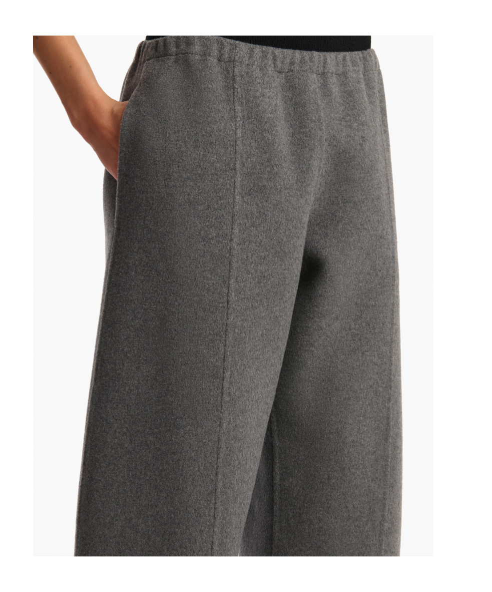 Khaite Elastic-waist Panelled Trousers In Gray