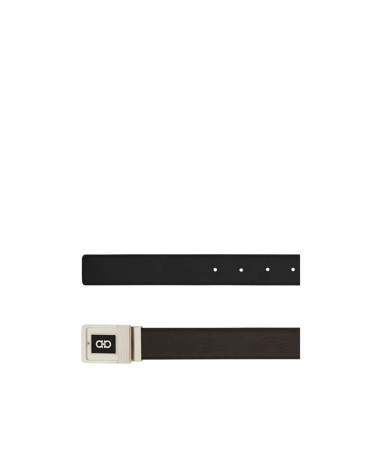 Ferragamo Reversible Leather Belt Square Buckle In Brown