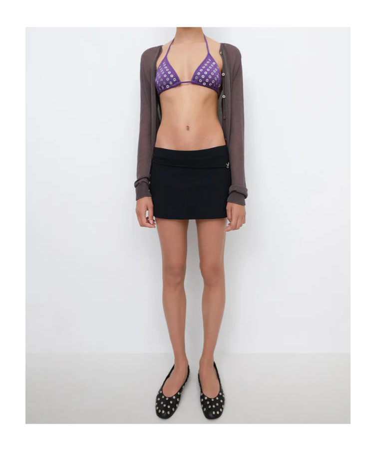 Gimaguas Triangle Cup Bikini Top Featuring Eyelet Embellishments In Purple