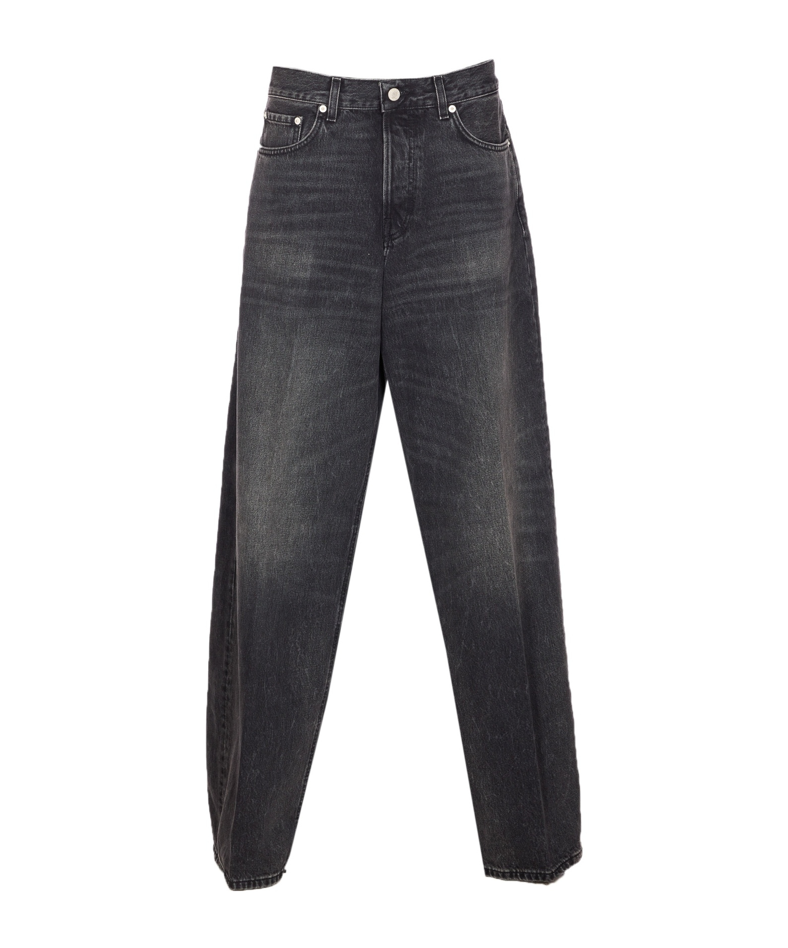Haikure Wide Leg Five Pocket Trousers With Patch In Black