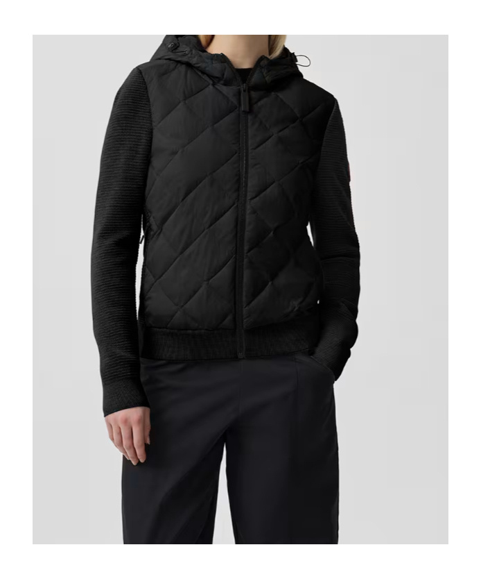 Canada Goose Hybridge Quilted Shell And Wool Jacket In Black