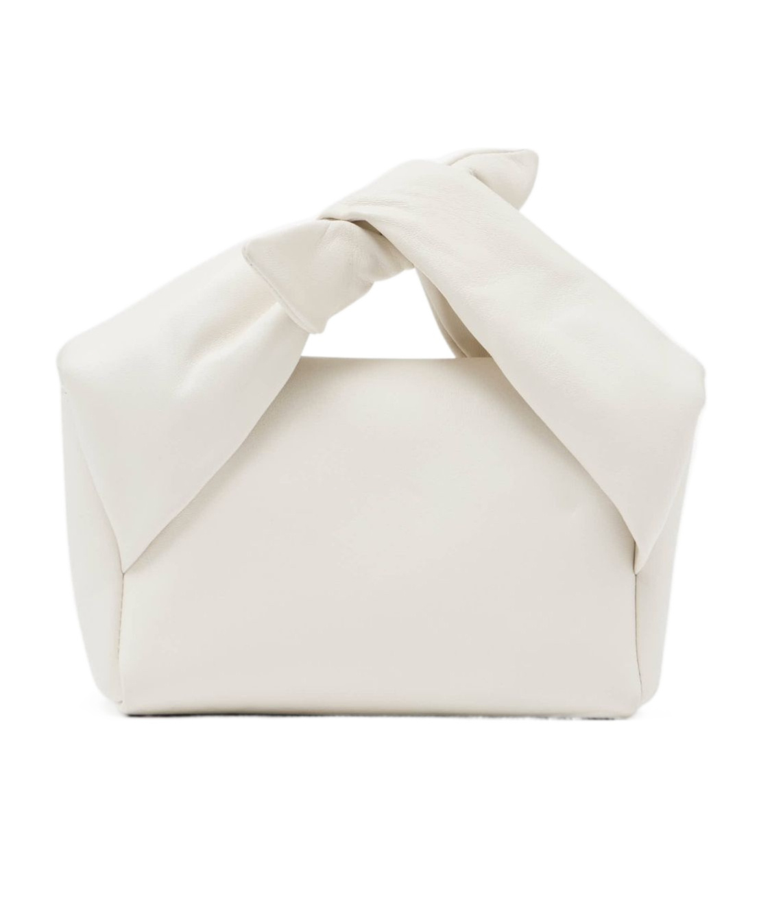 Jw Anderson Twister Midi Bow Leather Top-handle Bag In White