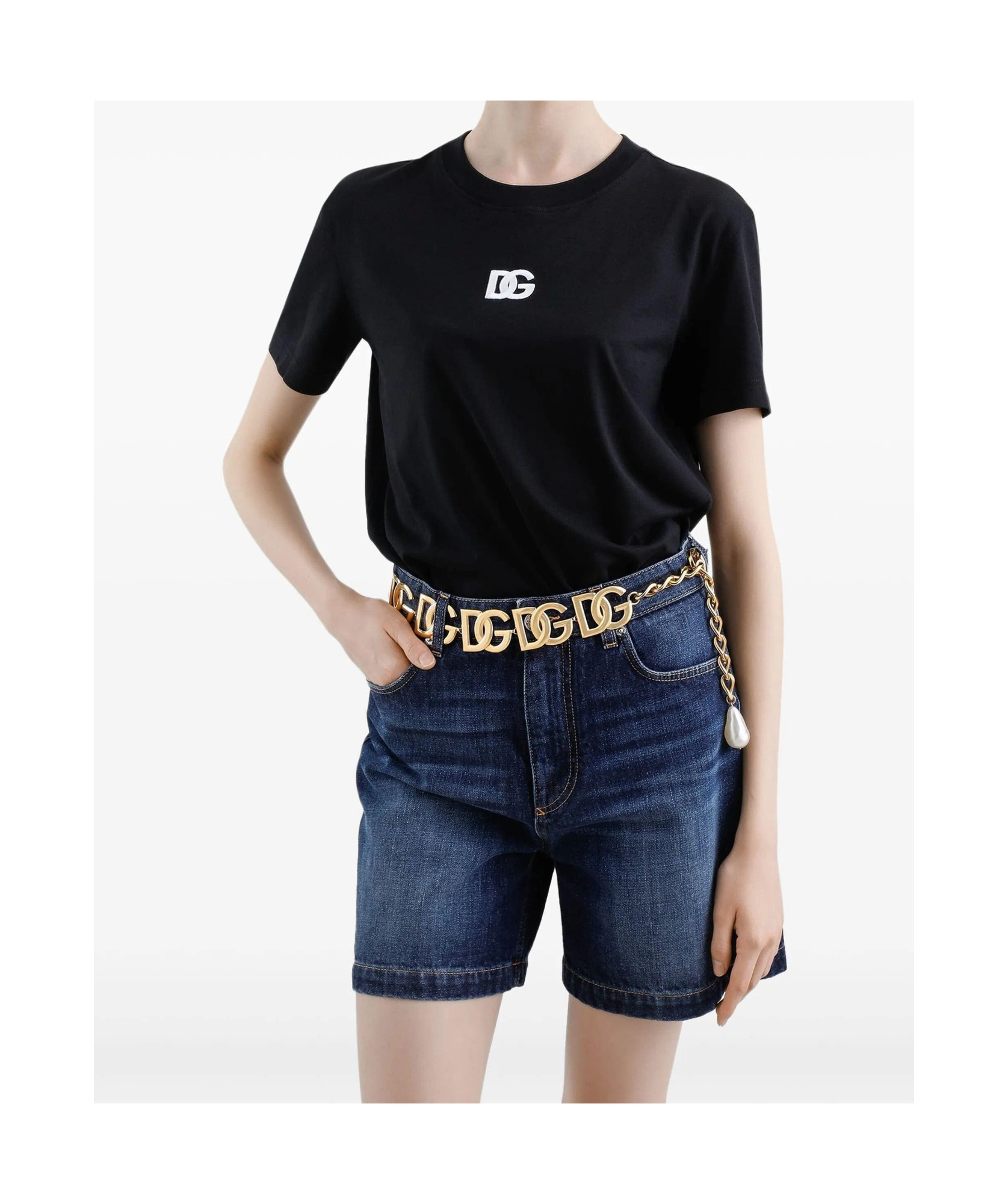 Dolce & Gabbana Jersey T-shirt With Dg Logo Embroidery In Black