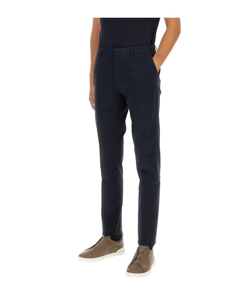 Zegna Tailored Trousers With Side And Back Pockets In Blue