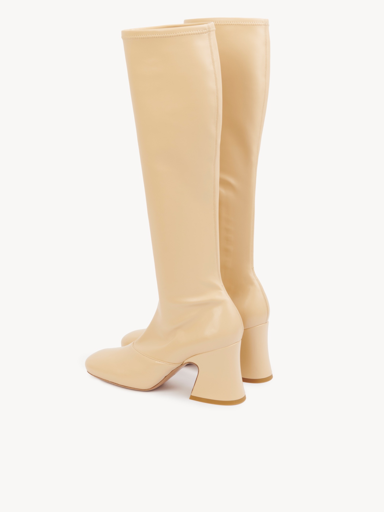 Chloé Knee-high Block-heel Boots In Neutral