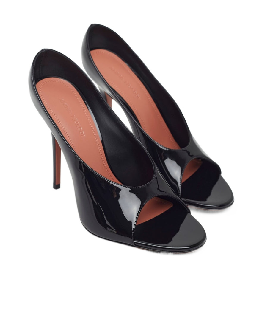 Amina Muaddi Anok Slipper 105 Patent Black 105 Mm Sm