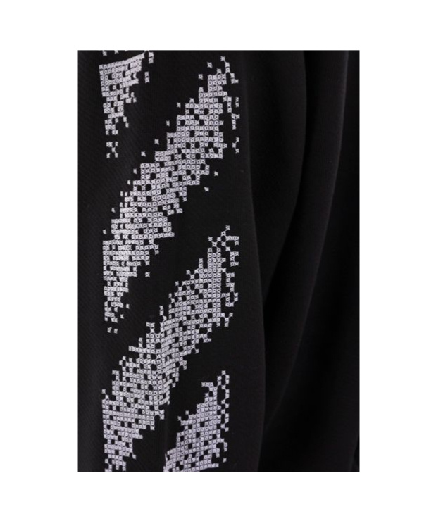 Off-white Brand-embroidery Kangaroo-pocket Relaxed-fit Cotton-jersey Hoody In Black