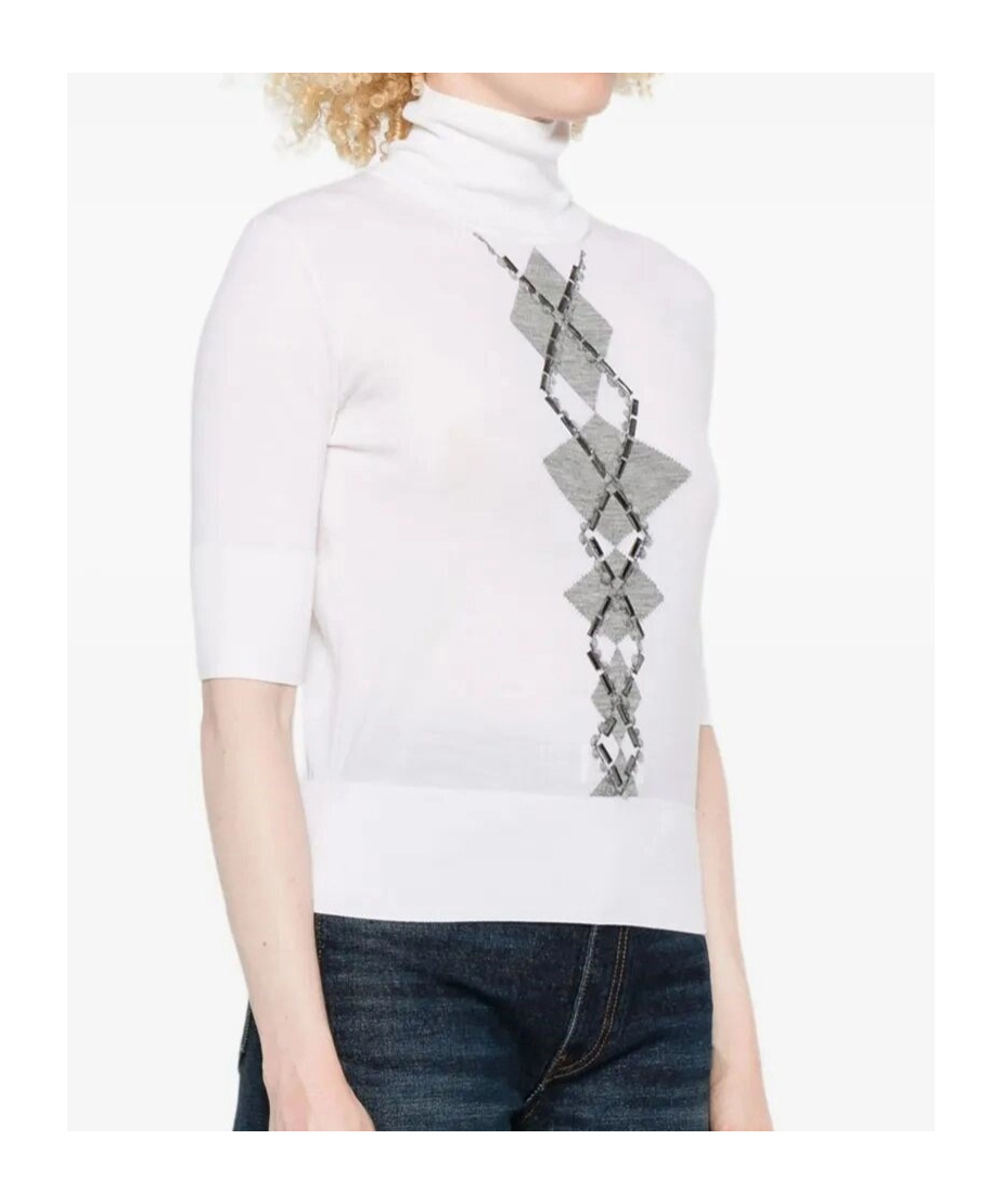 Ermanno Scervino Embellished Turtleneck Sweater In White