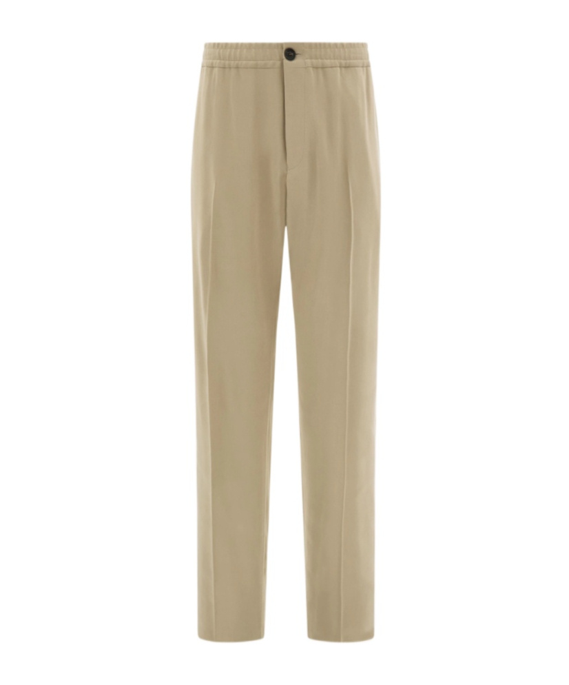 Ferragamo Tailored Leg Crepe Trousers In Neutral