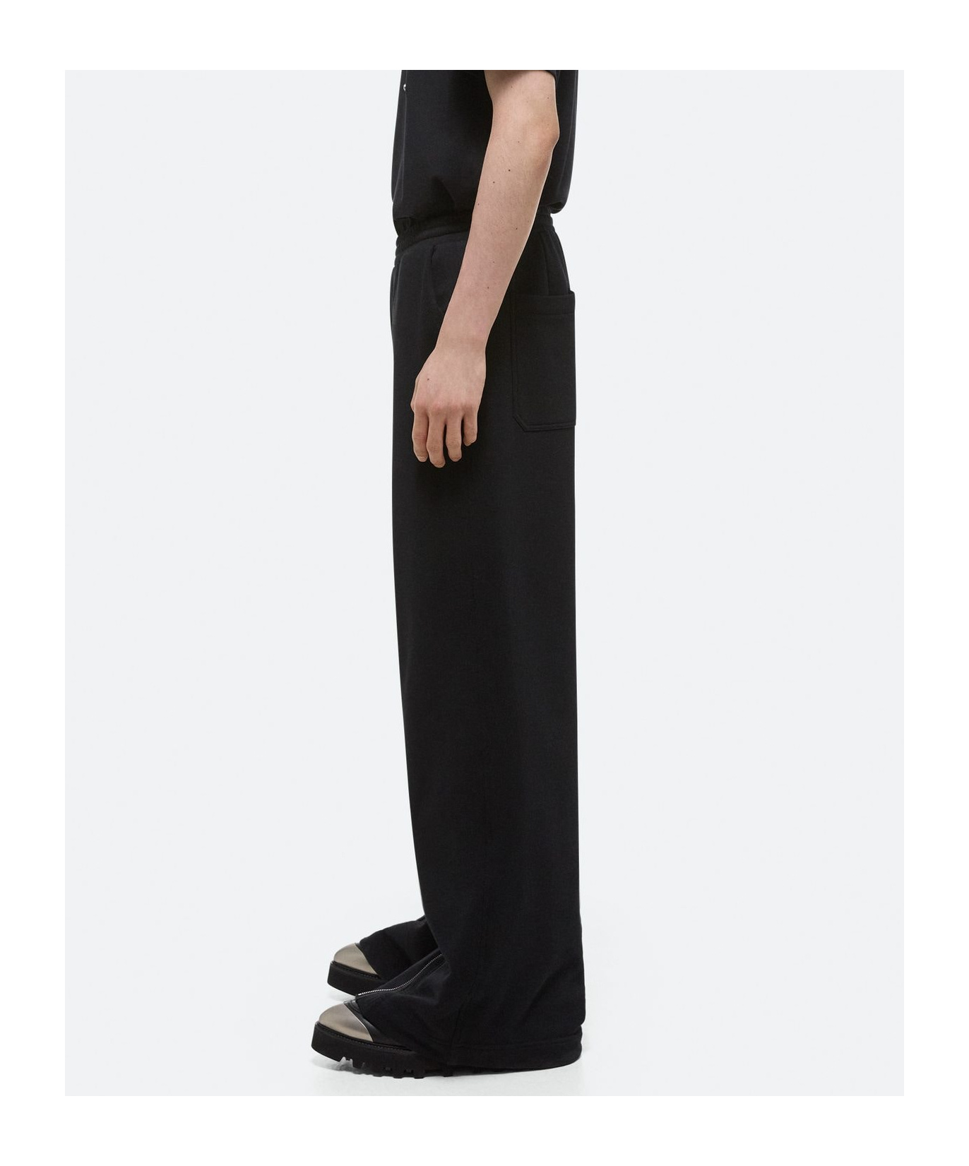 Helmut Lang Gusset Cotton Track Pants In Black