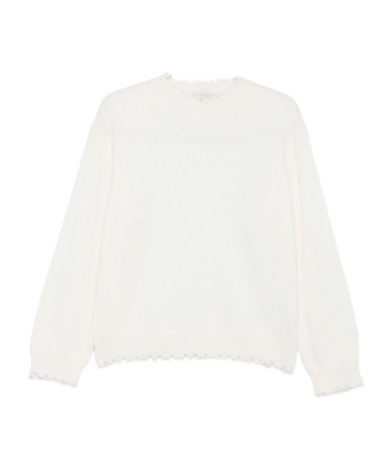 Antonelli Frayed-hem Round-neck Sweater In Multi