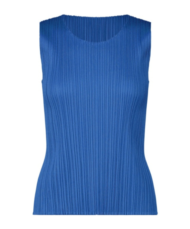Issey Miyake Pleated Vest In Blue