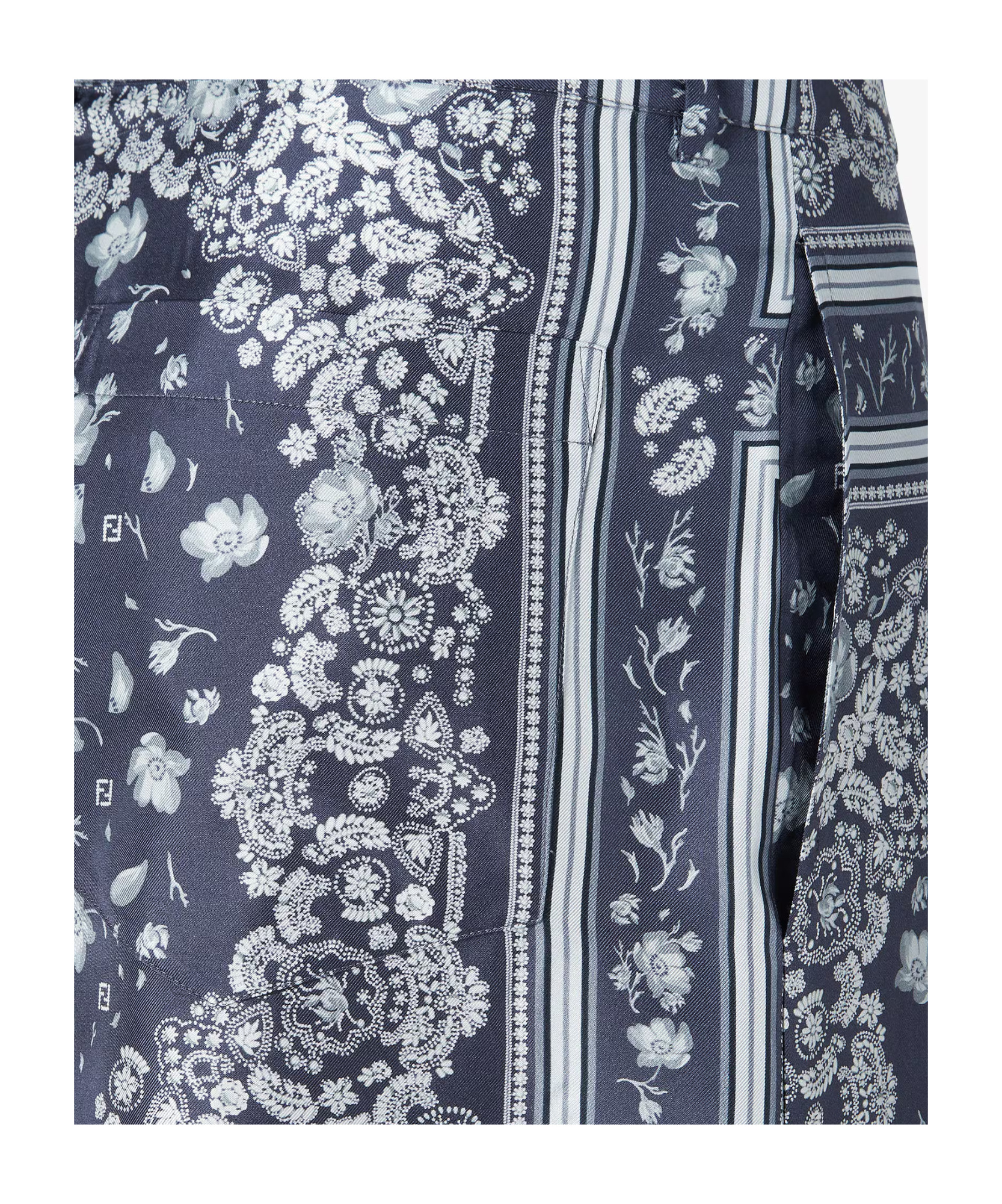 Fendi Ermuda Shorts Trousers Blue In Black