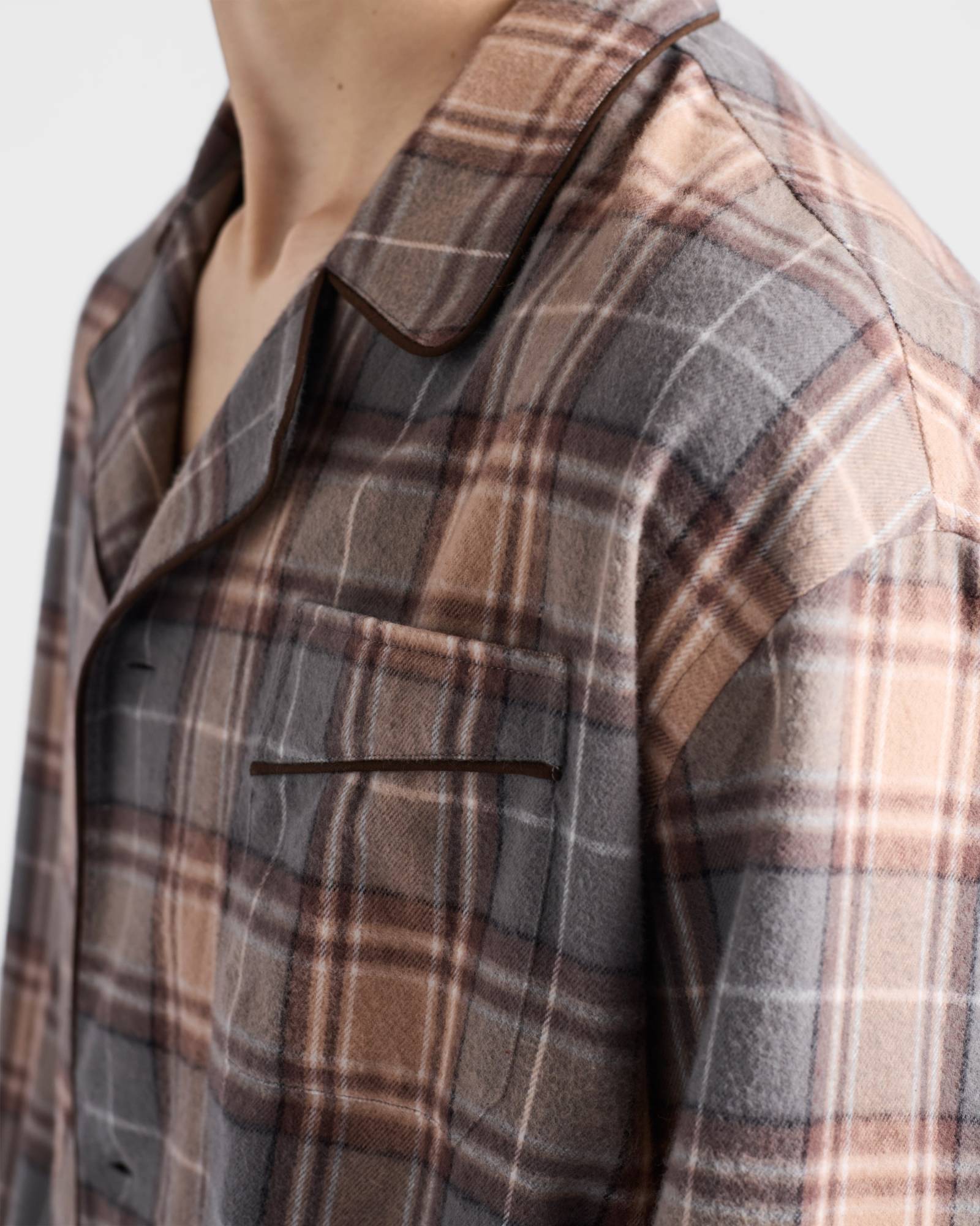 Prada Checked Cotton Shirt In Blue
