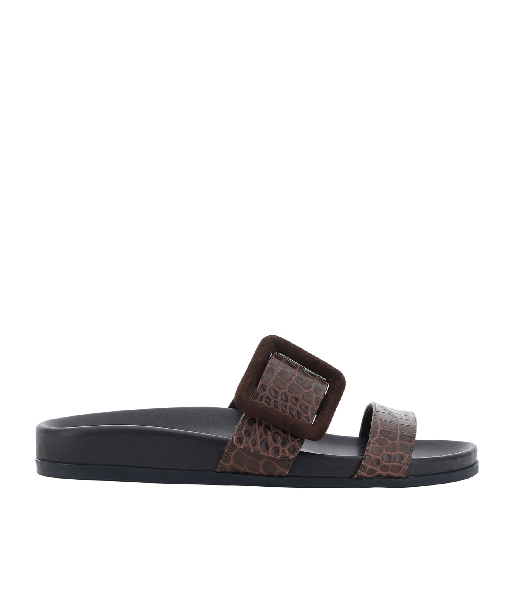 Shop Manolo Blahnik Mayfu Slip-on Sandals In Black