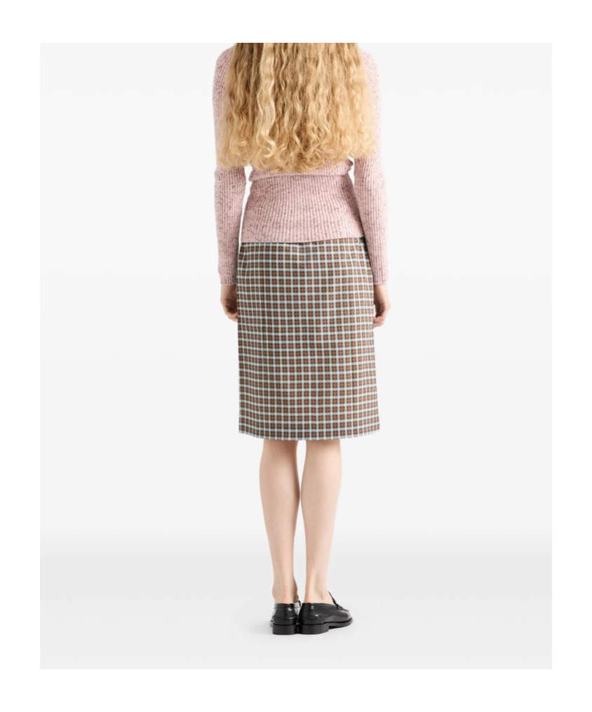 Prada Long-sleeved Cardigan In Gray