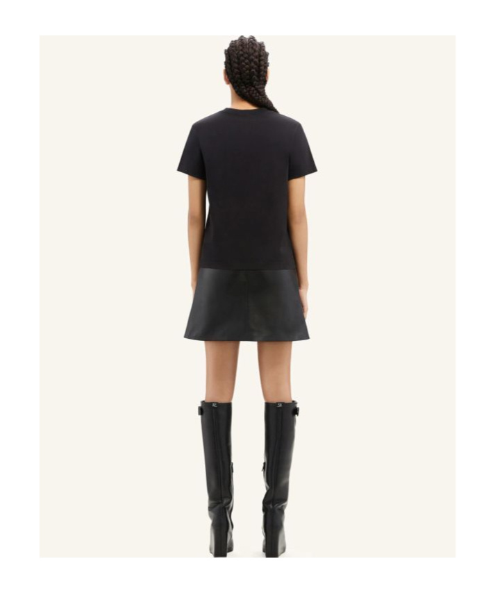 Courrèges Open-necked Black Shirt In Black