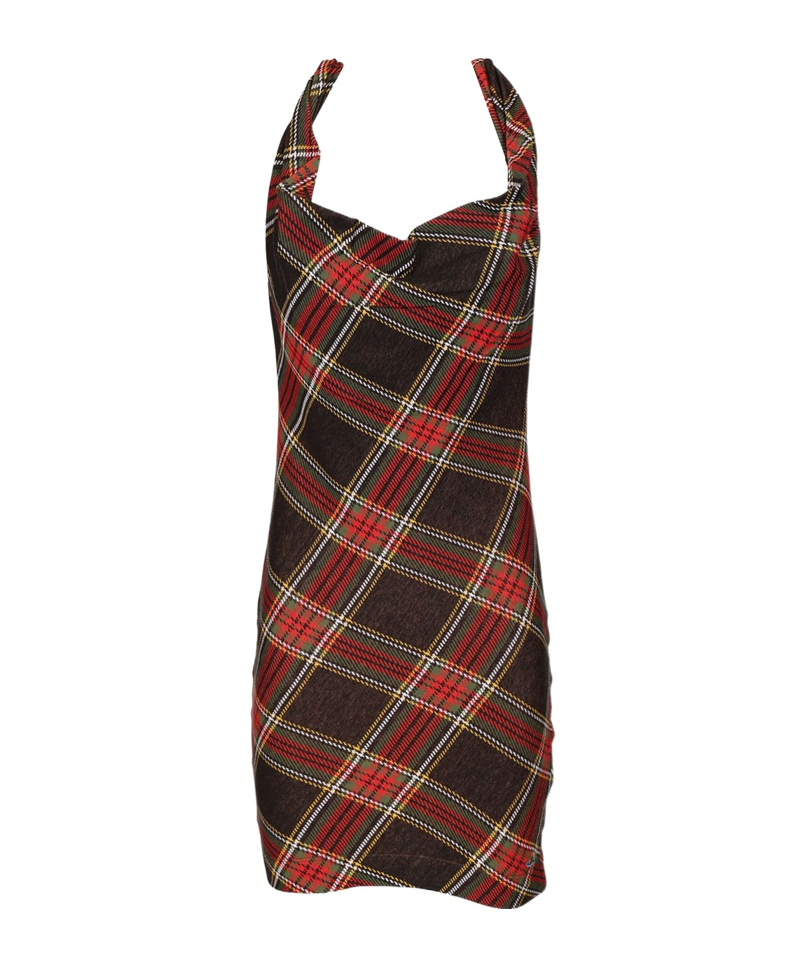 Vivienne Westwood Sleeveless Square Neckline Tartan Dress In Multi