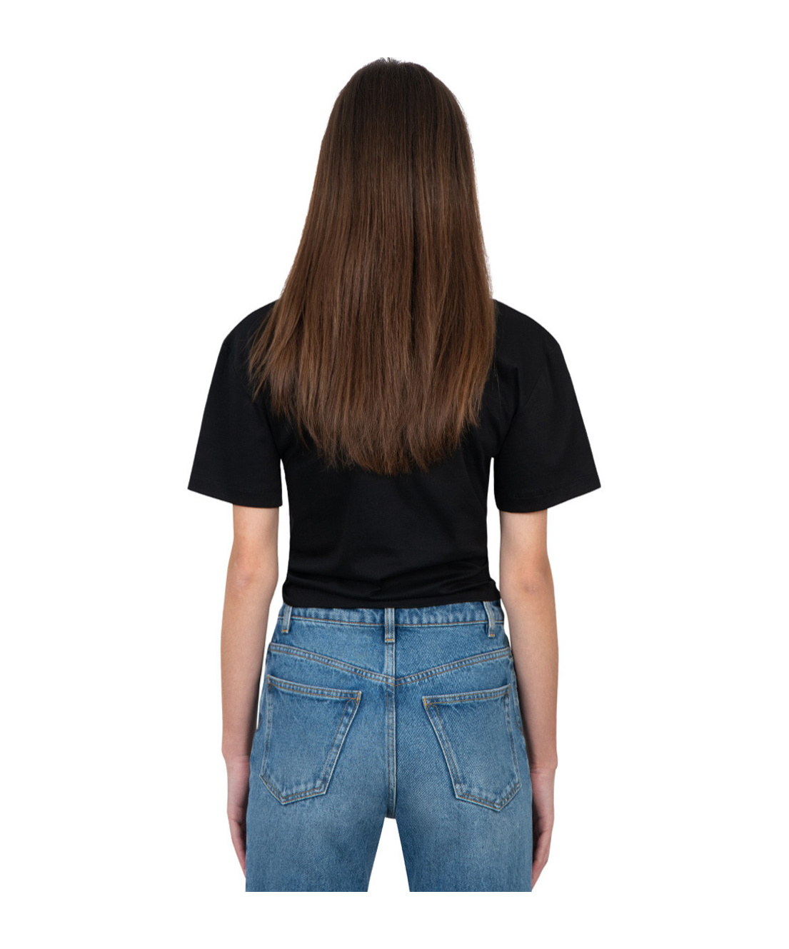 Rabanne Piercing Cropped T-shirt In Black Cotton In Black