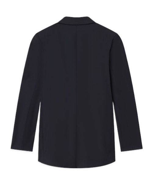 Frame Double-breasted Suit Jacket In Black