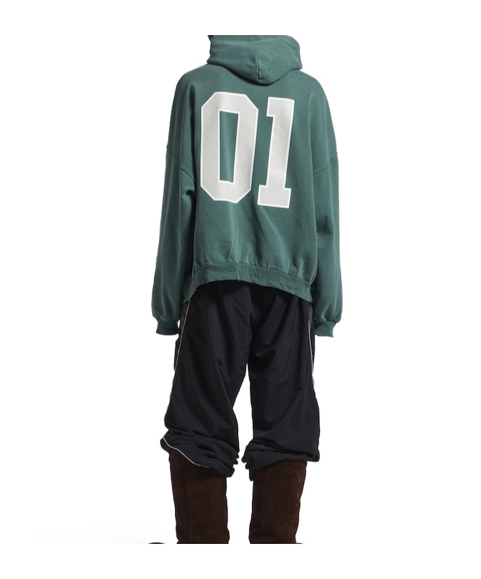 Balenciaga Hoodie Featuring Basketball Theme And Kangaroo Pocket In Green