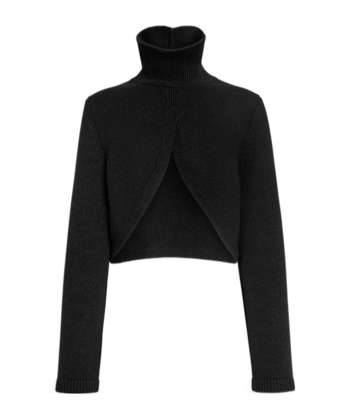 Alaïa Cropped Turtleneck Long Sleeve Knitwear In Multi