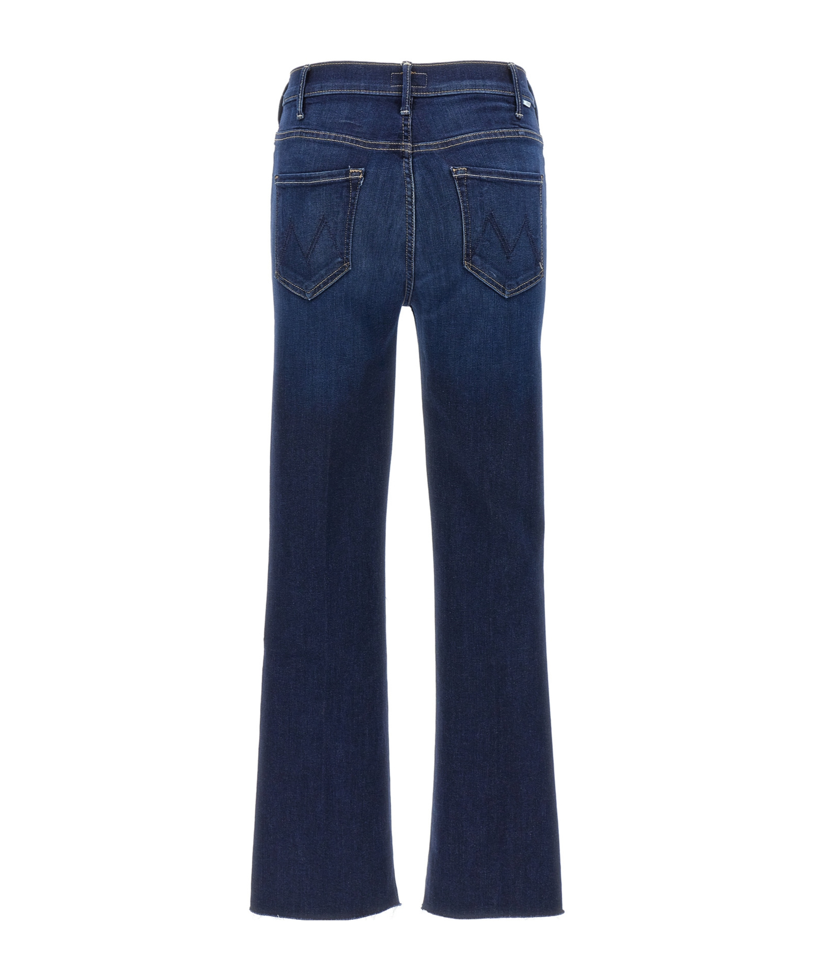 Mother Jeans The Rerun Zip Sneak With Belt Loops And Logo Embroidery On The Back In Blue Denim For Women