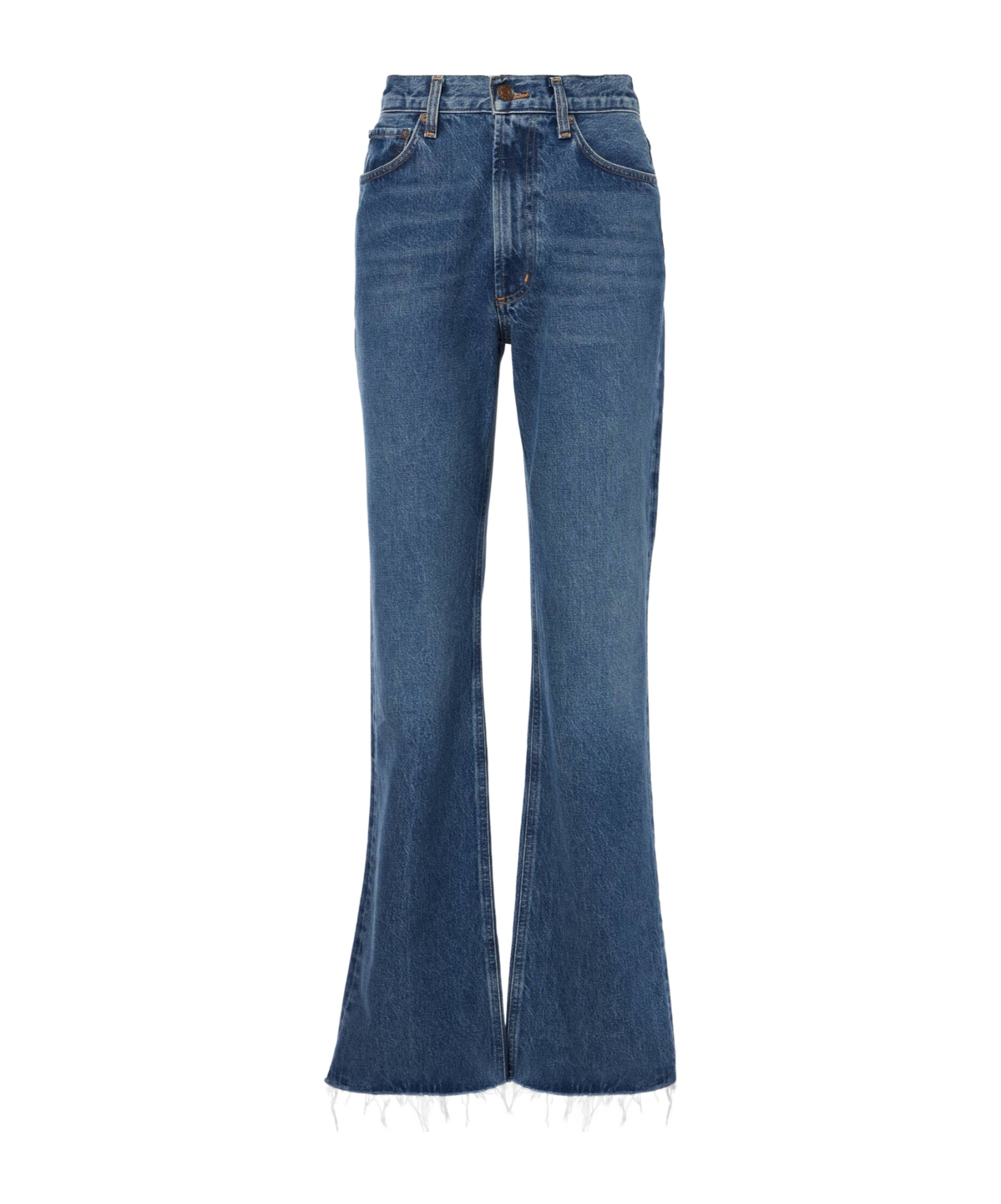 Agolde Leena Mid-rise Denim Trousers In Blue