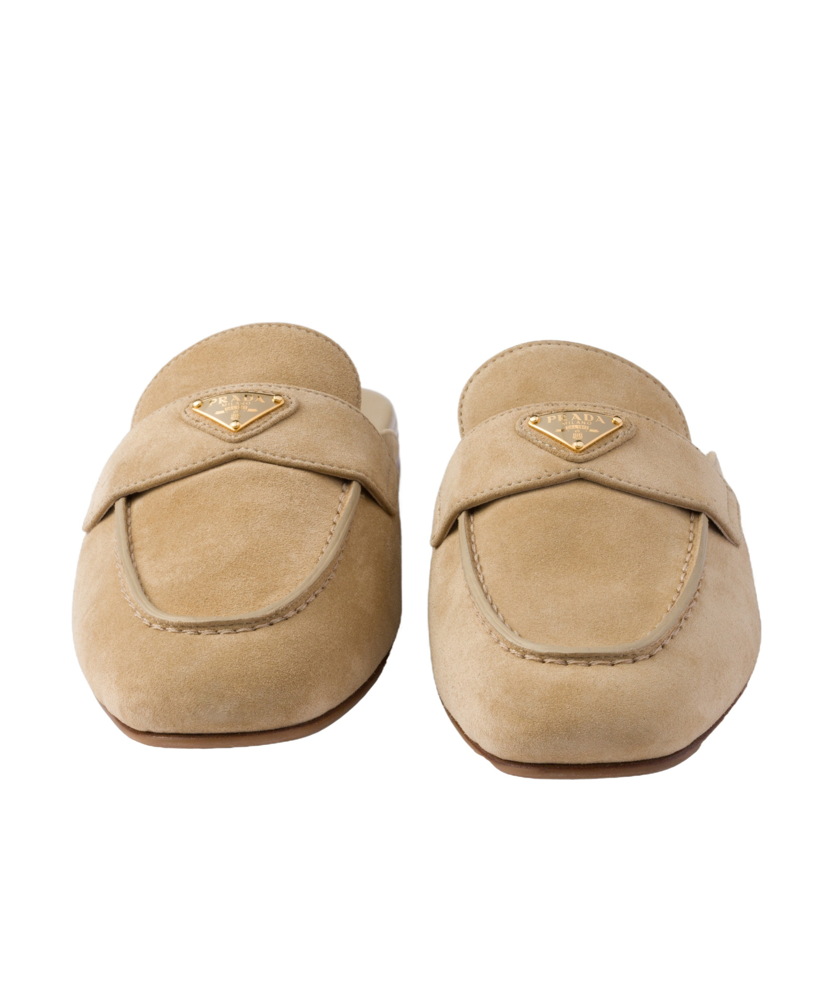 Prada Suede Mules In Brown