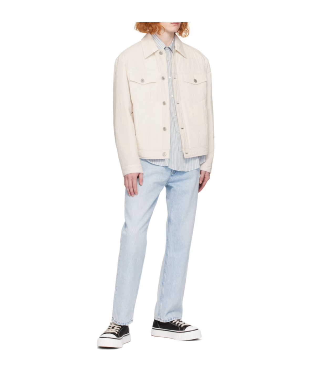 Ami Alexandre Mattiussi Single-breasted Lapel Casual Jacket In White