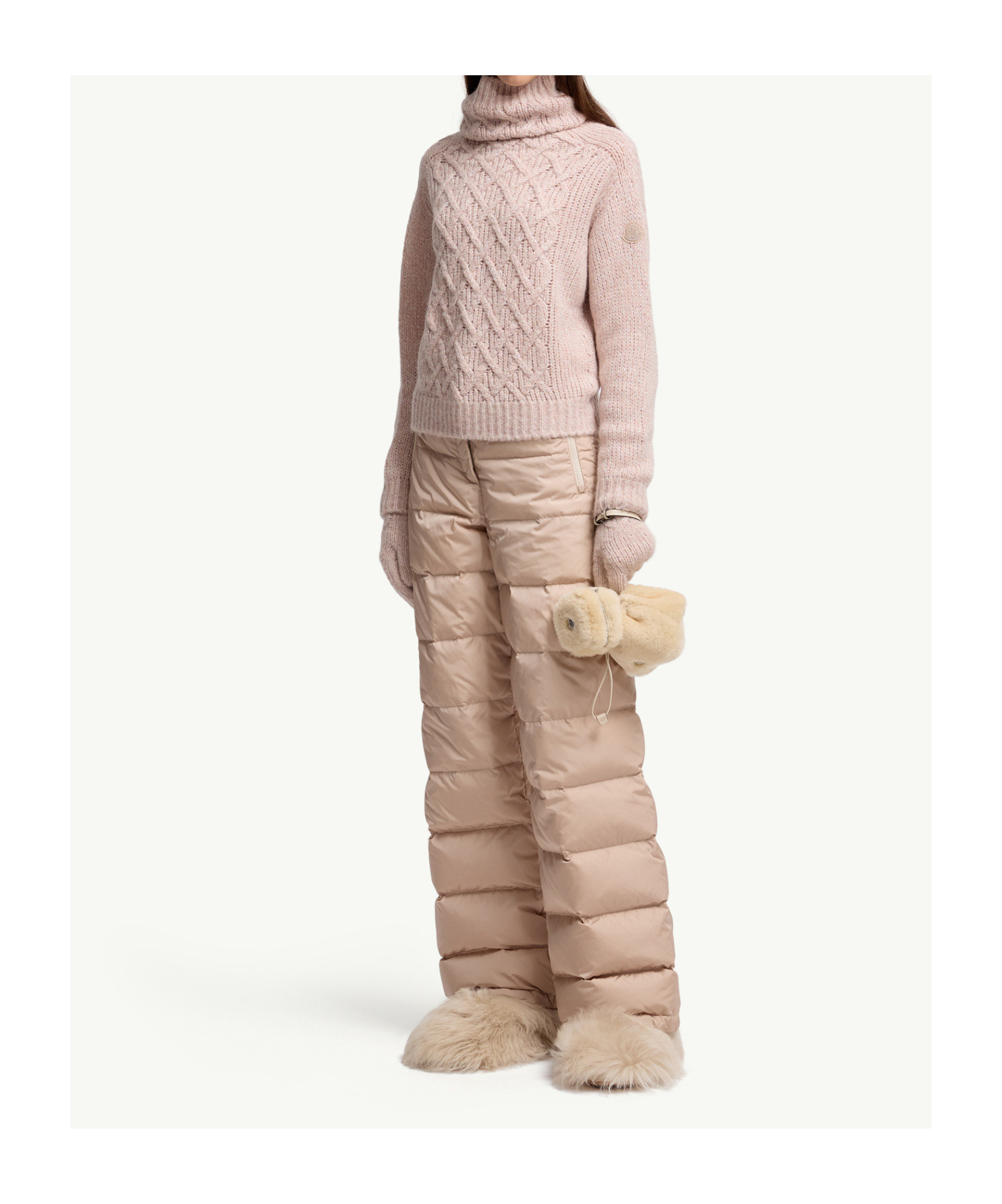 Moncler Alpaca Blend Turtleneck Sweater In Pink