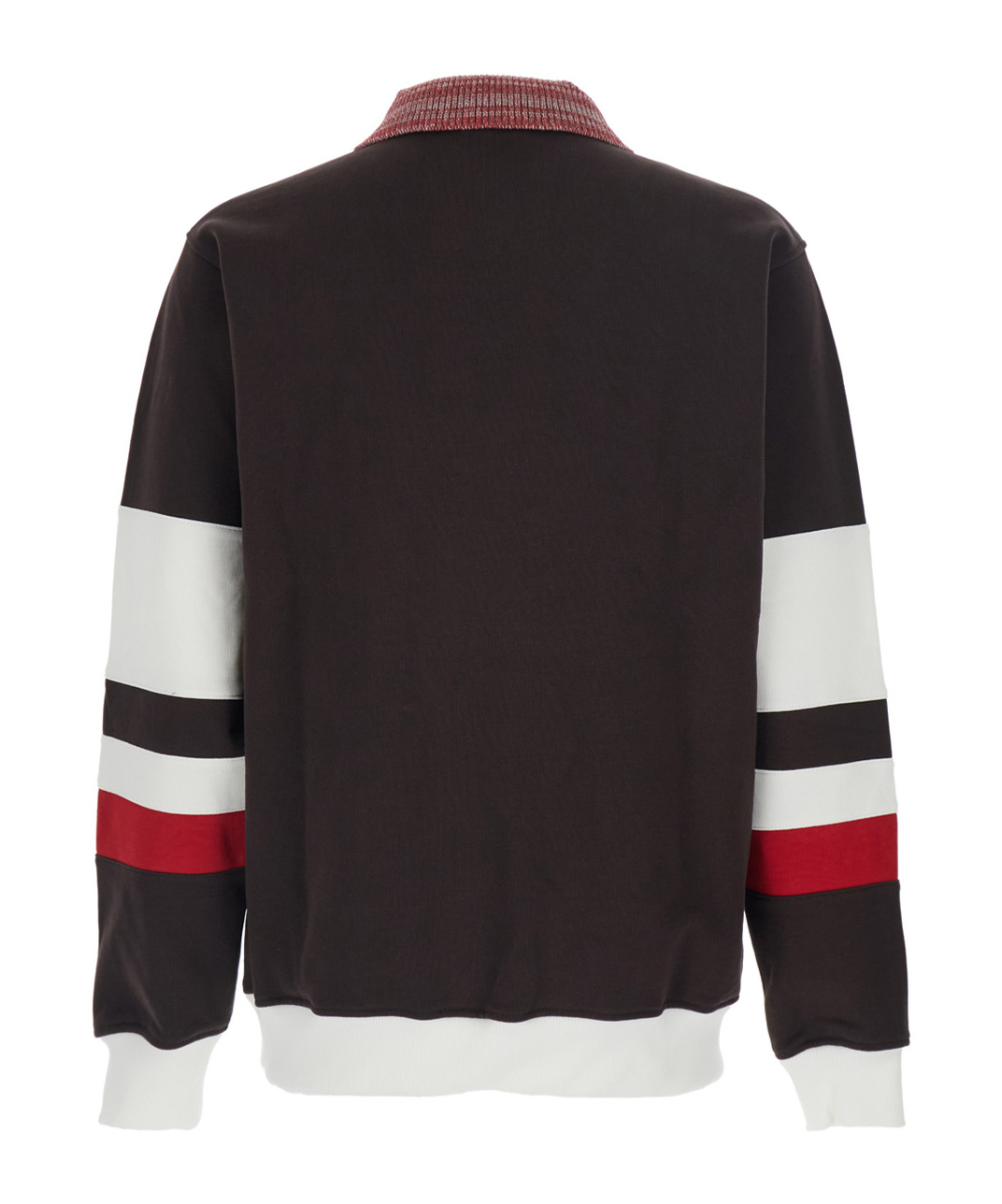 Drôle De Monsieur Brown Polo Collar Sweatshirt With Front Lettering Logo In Cotton Man In Black