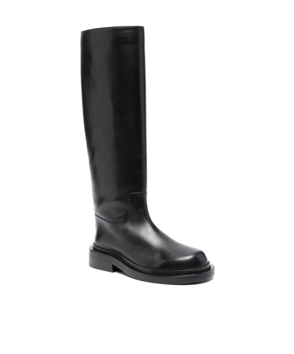Jil Sander Round Toe Knee-high Boots In Black