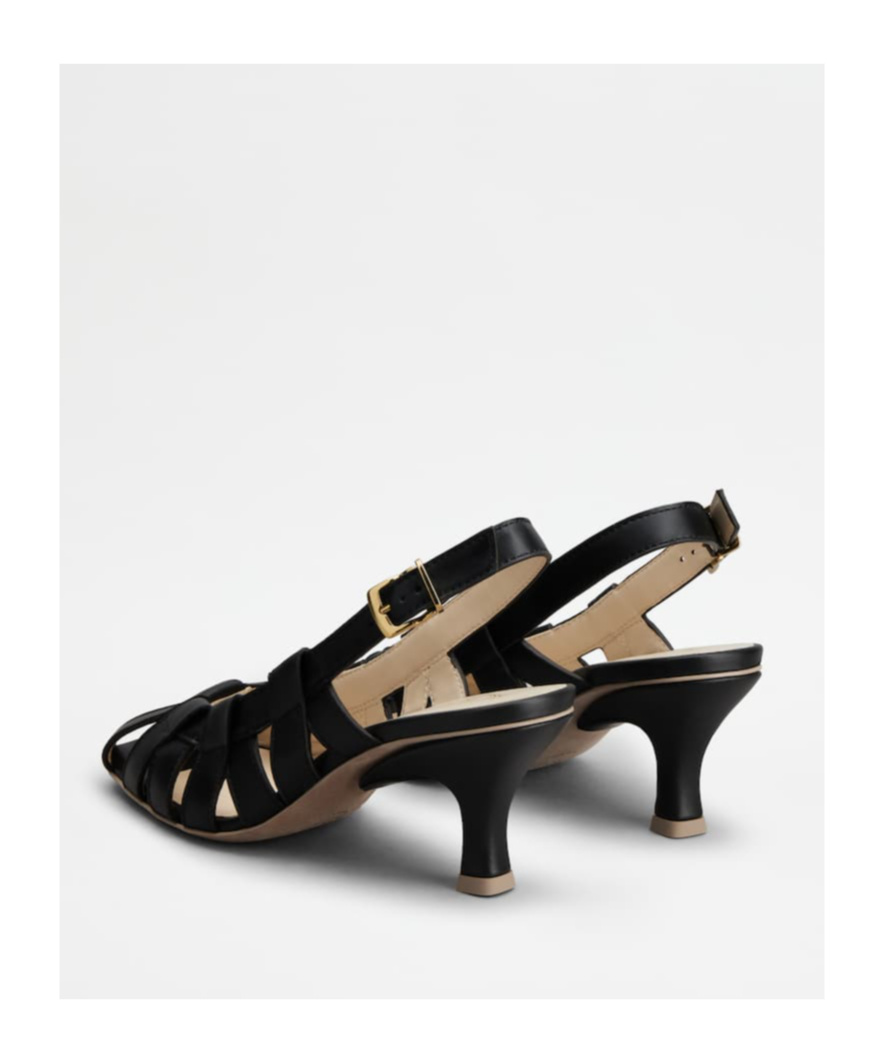 Shop Tod's Cut-out Sling-back Leather Pumps In Black
