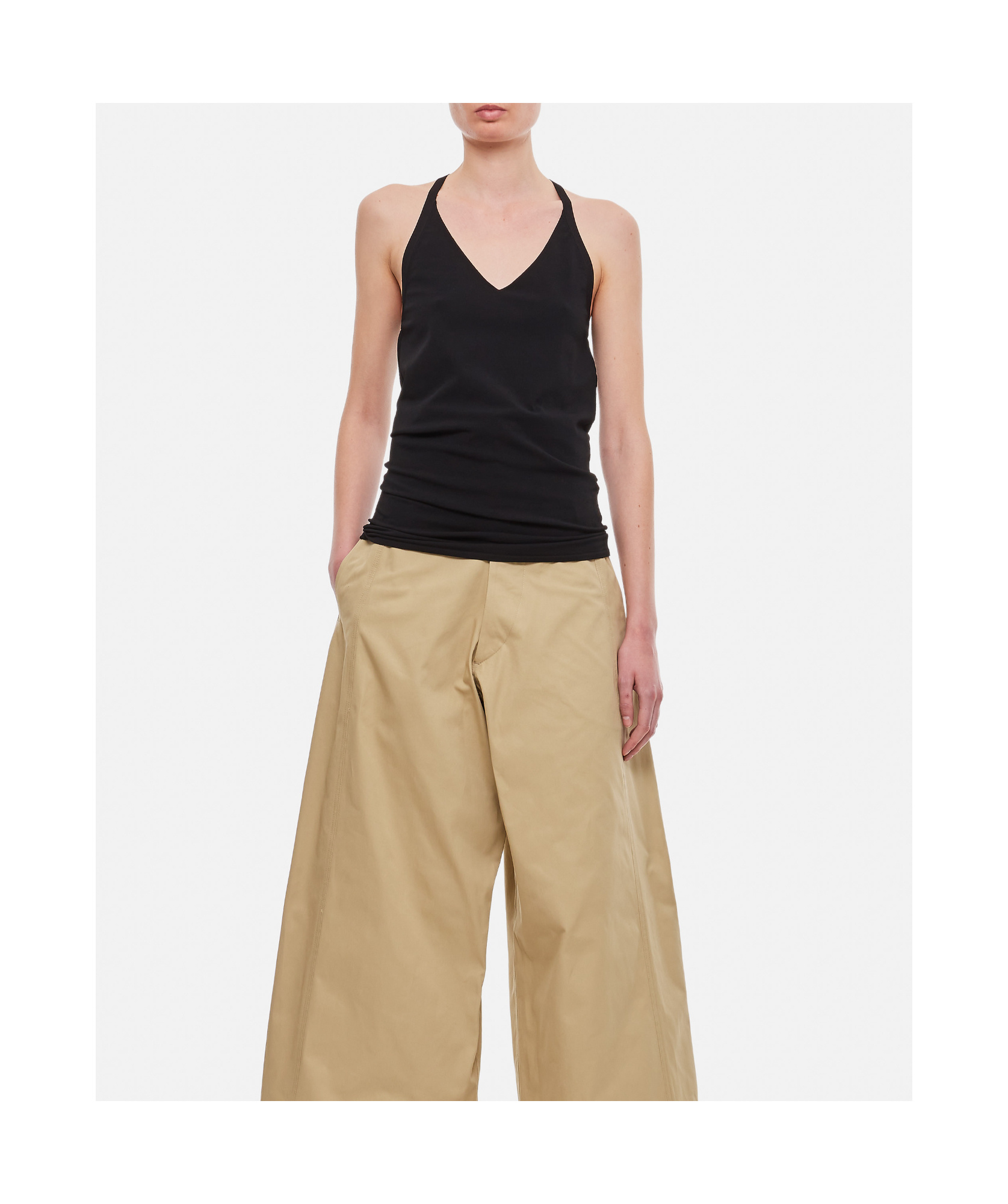 Quira Viscose Dancer Tank Top In Nude