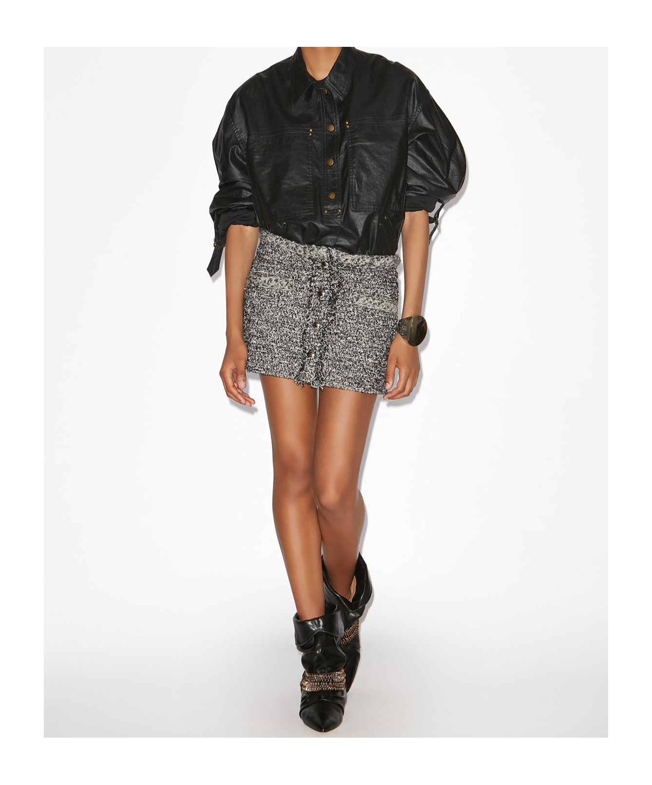 Shop Isabel Marant Gleny Skirt In Gray
