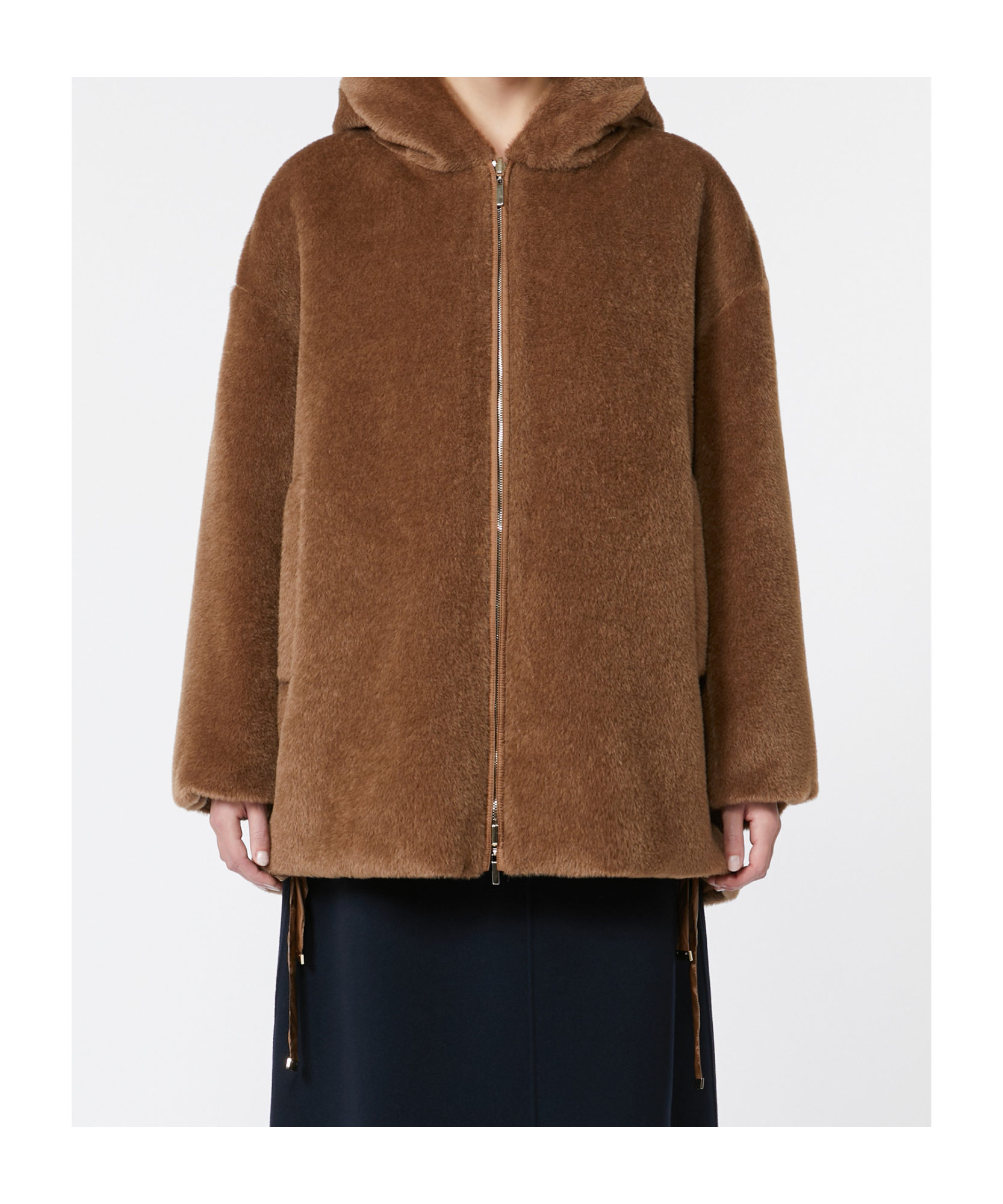 Max Mara Reversible Alpaca And Wool Padded Jacket In Brown