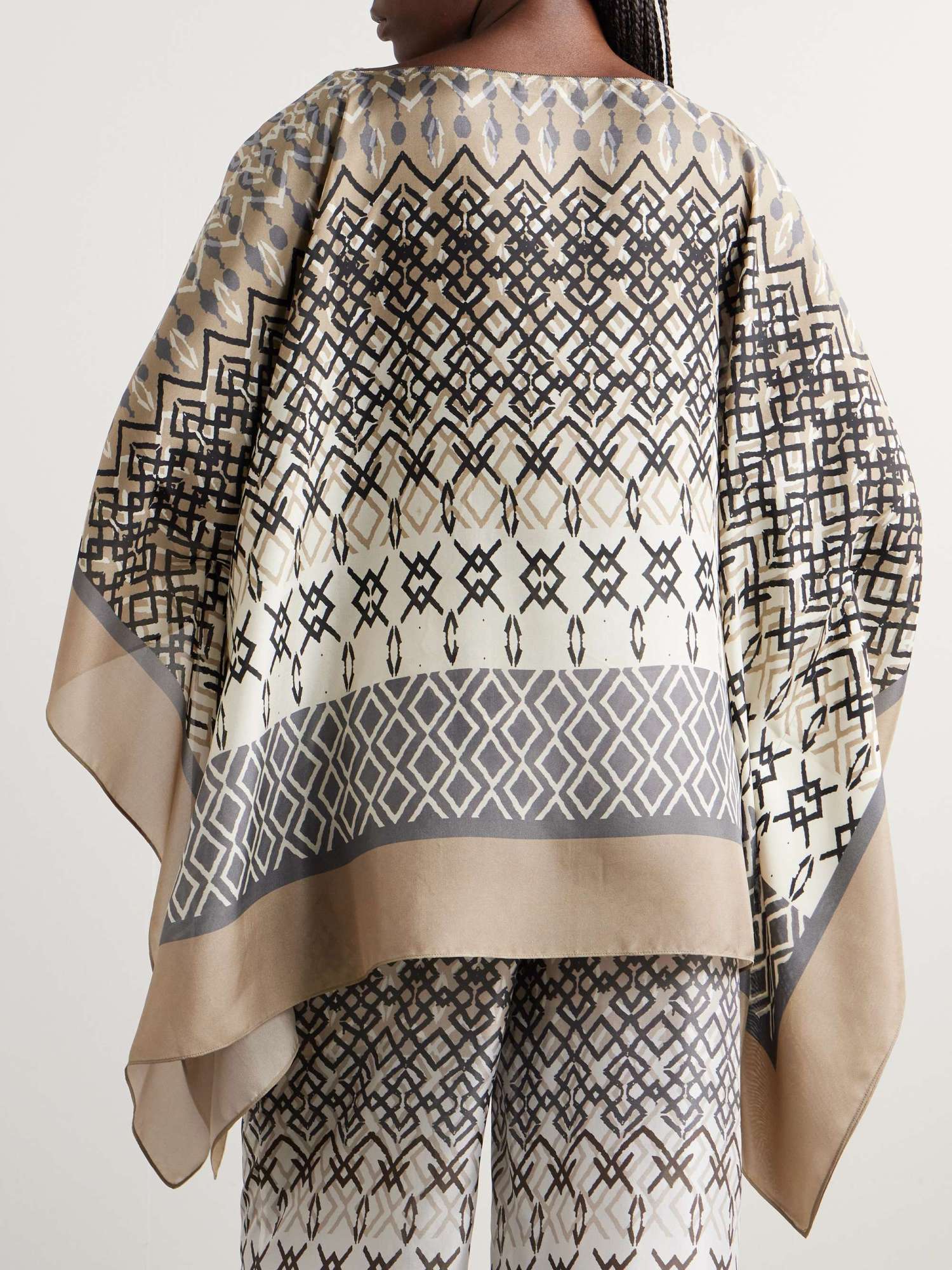 BRUNELLO CUCINELLI GEOMETRIC-PRINT SILK BLOUSE