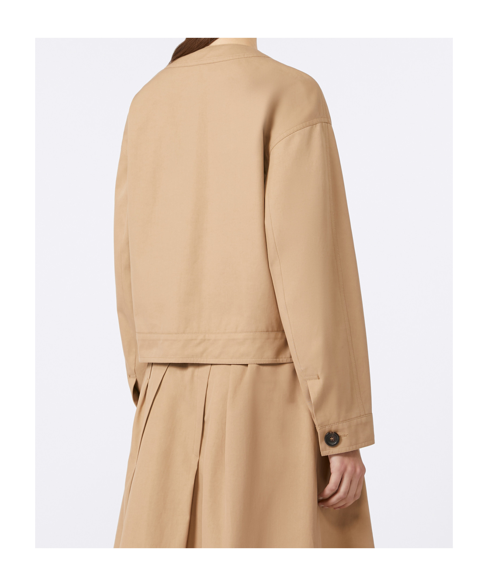 Max Mara Cotton Twill Bomber Jacket In Brown