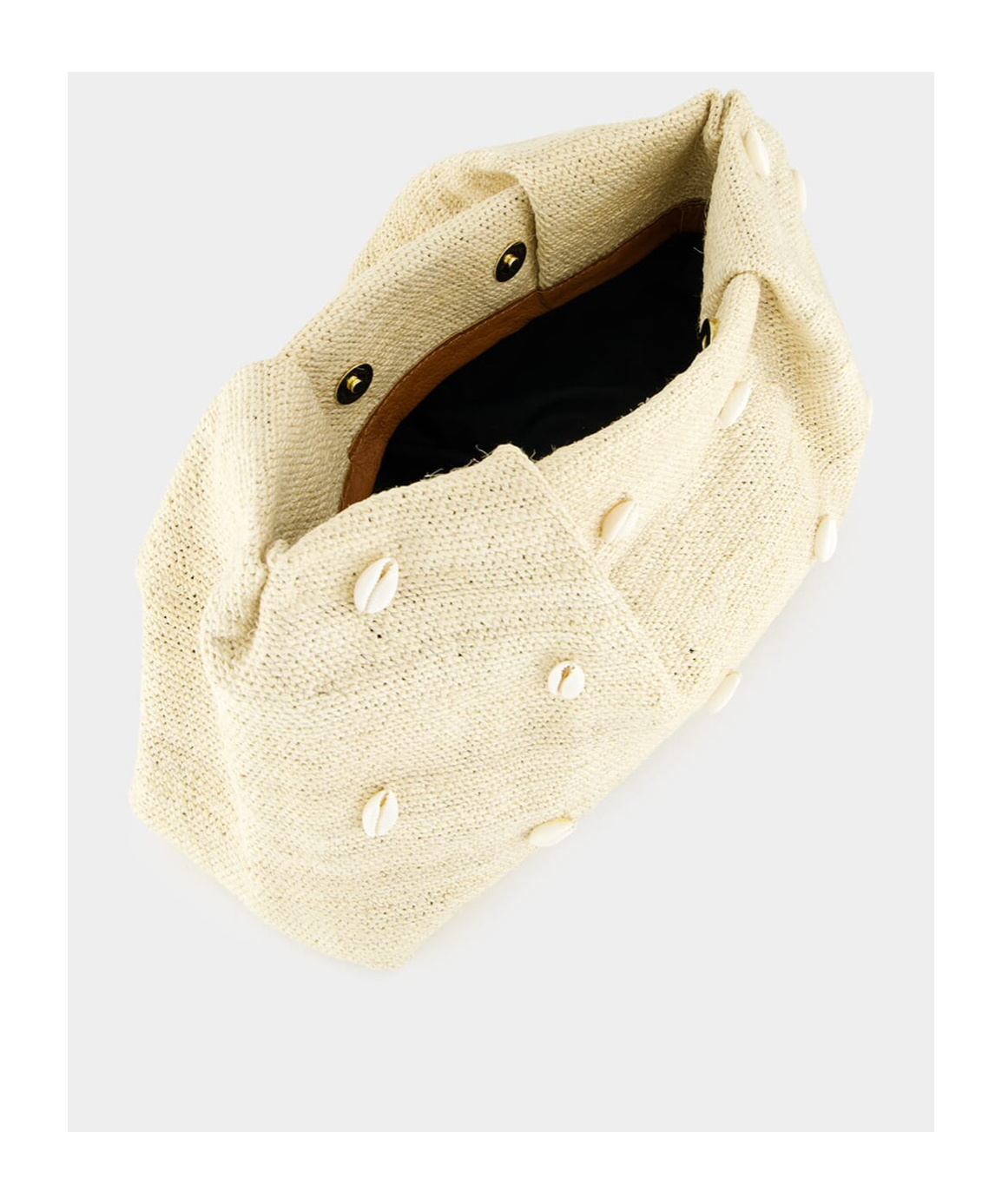 Sensi Studio Mini Seashell-sisal Clutch Bag In Brown