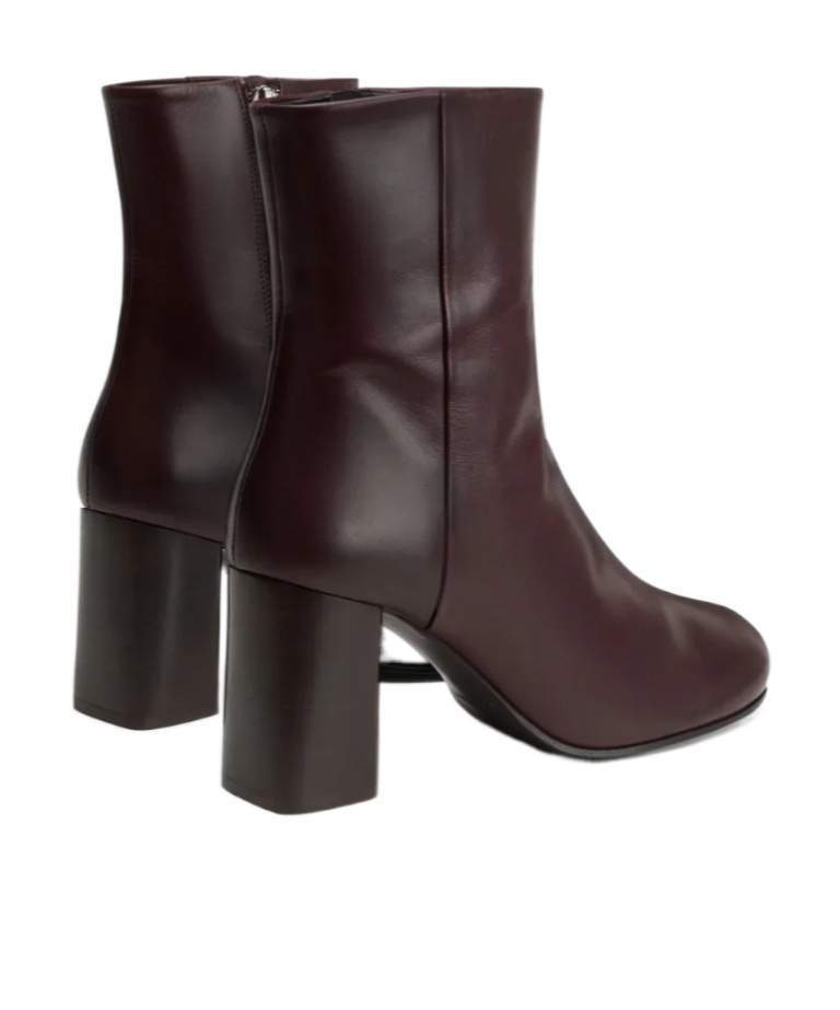 Lemaire Anatomic High Heel Boots In Burgundy